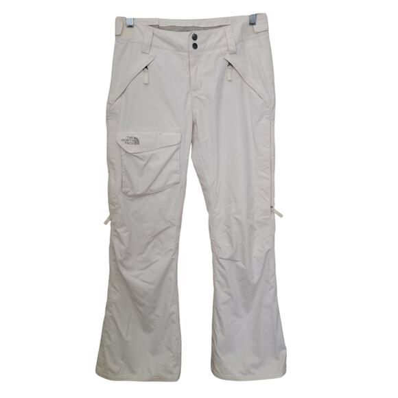 North Face White Pant Ski Snow Board Winter Sport Waterproof Hyvent Fleece Lined - Picture 1 of 16